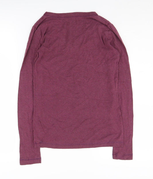 Gap Women's Purple Long Sleeve V-Neck T-Shirt, Size S