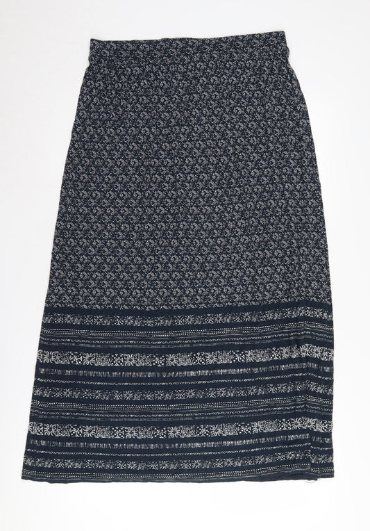 Marks and Spencer Women's Black Geometric Midi Skirt
