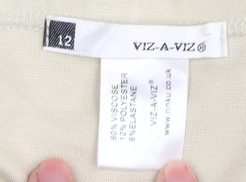 Viz-A-Viz Women's Beige A-Line Skirt Size 12