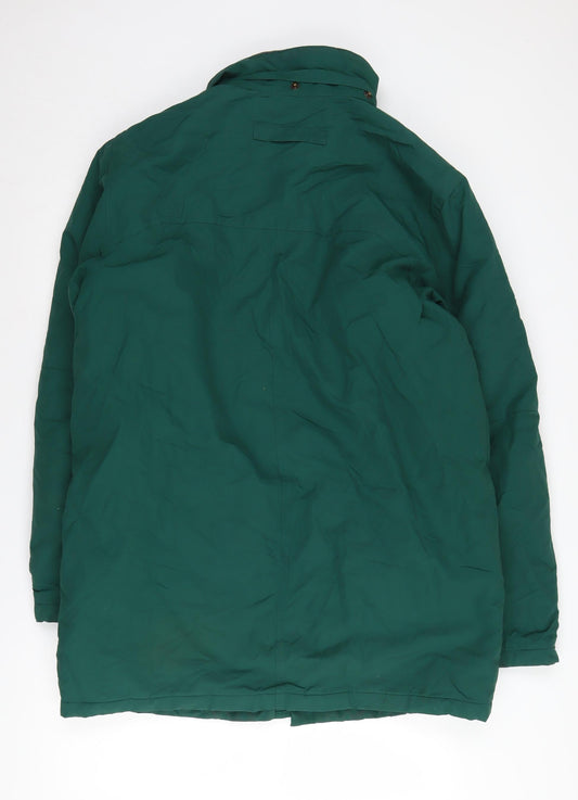 Mens UK Size M Lands' End Green Parka Coat