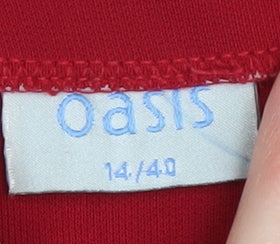 Oasis Women's Red Pencil Skirt, Size 14 - Smart Casual