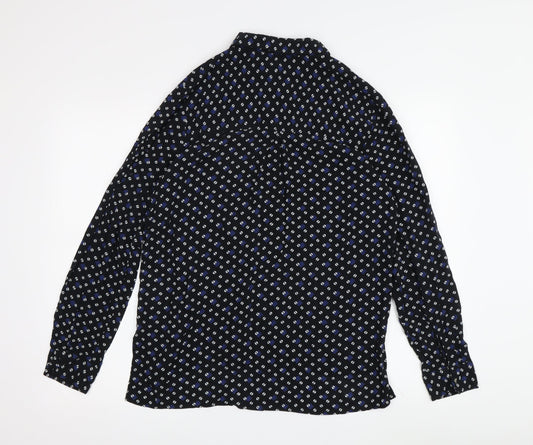 Womens UK Size 12 NEXT Black Basic Button-Up