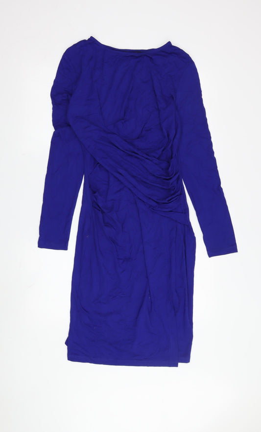 Additional front view of French Connection Women's Blue Sheath Dress, size 14