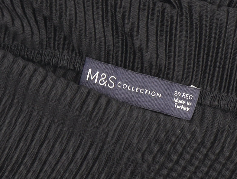 Marks and Spencer Women's Black Midi Pleated Skirt