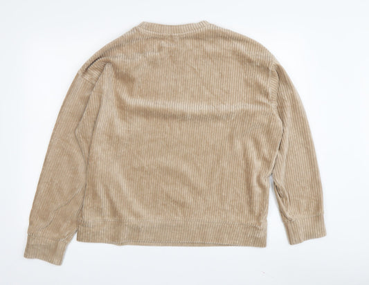 H&M Women's Beige Pullover Corduroy Sweatshirt M