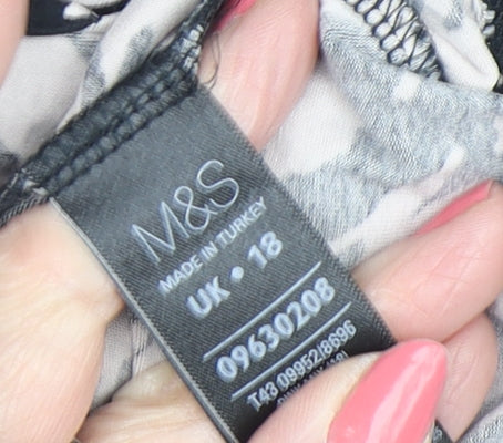 Womens UK Size 18 Marks and Spencer Black Tunic Blouse