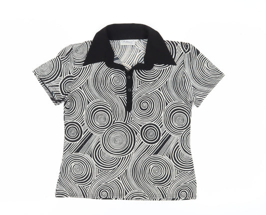 Sukhmani Women's Black & White Polo Shirt S