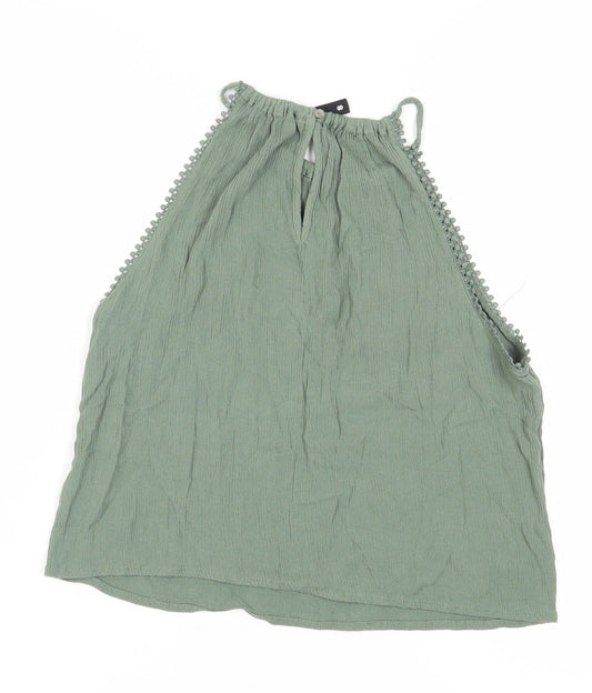 Womens UK Size 8 Divided Green Camisole Tank