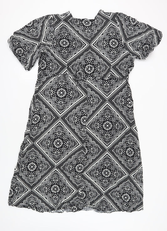 Marks and Spencer Women's Black Paisley Dress, Size 18