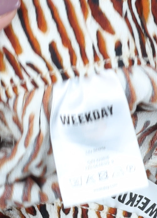 Weekday Women's Multicoloured Paperbag Shorts Size 6