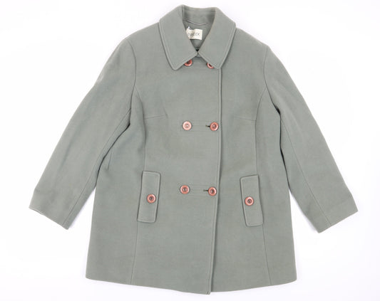 Womens UK Size 14 Eastex Green Pea Coat Coat