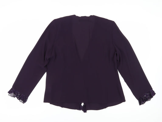Jacques Vert Women's Purple Long Sleeve Lace Blouse