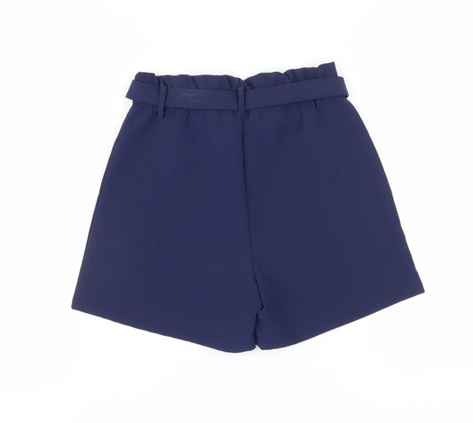 Guess Women's Blue Paperbag Belted Shorts XS