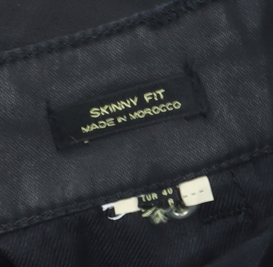 Womens UK Size 12 Massimo Dutti Slim Fit Skinny Black Trousers