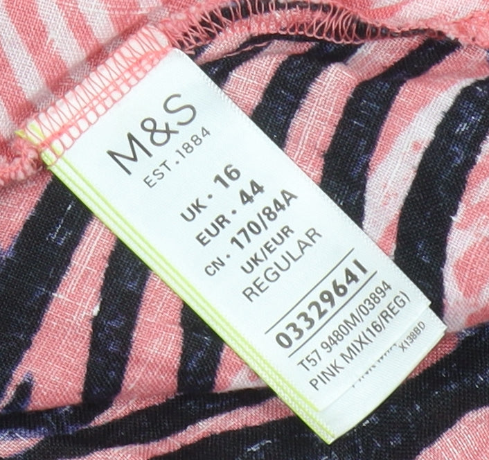 Marks and Spencer Women's Pink Floral Midi Skirt