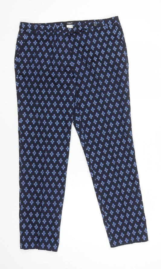 Womens UK Size 14 La Redoute Regular Fit Cropped Blue Trousers