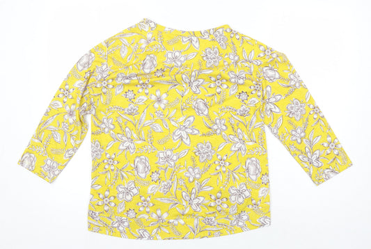Marks and Spencer Women's Yellow Floral Tunic Size 12