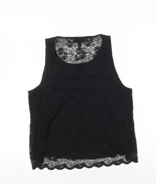 Womens UK Size 8 Topshop Black Basic Tank