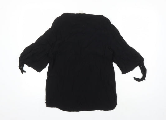Womens UK Size 10 H&M Black Basic Blouse
