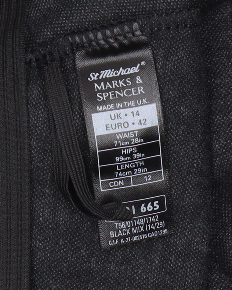 Marks & Spencer Women's Black Striped Pencil Skirt, Size 14