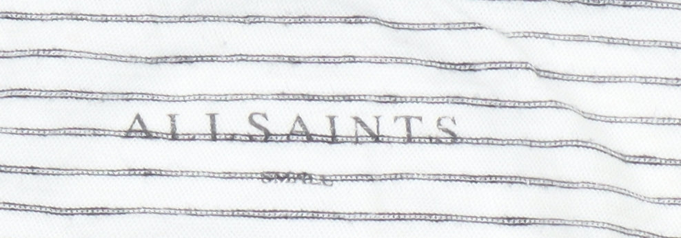 AllSaints Women's White Striped T-Shirt - Size S