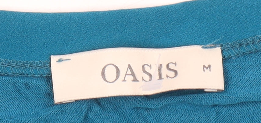Womens UK Size M Oasis Blue Basic T-Shirt