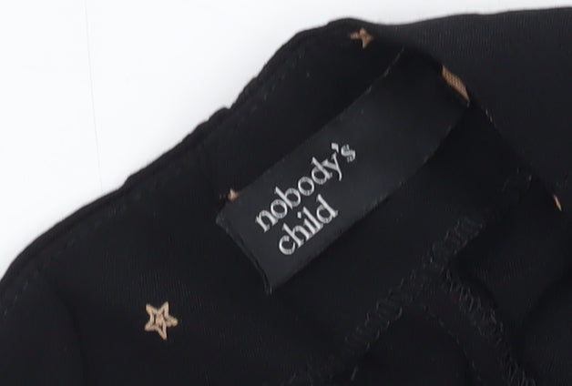 Womens UK Size 6 Nobody's Child Relaxed Fit Black Trousers