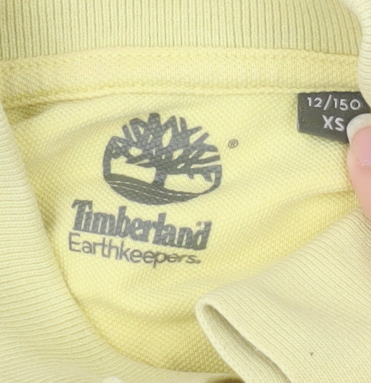 Timberland Boys Yellow XS Polo Shirt Short Sleeve Collared