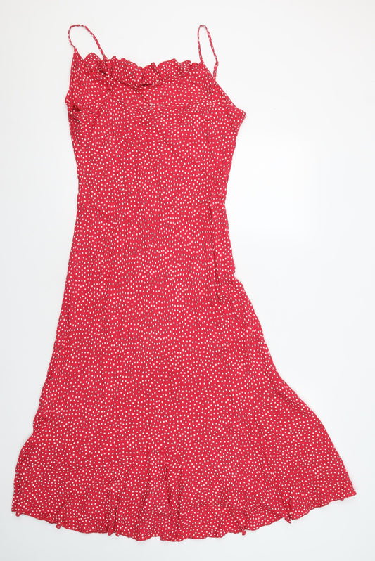Per Una Women's Red Polka Dot Slip Dress Size 14