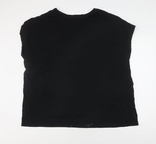 Capsule Unisex Black Sleeveless Crew Neck T-Shirt