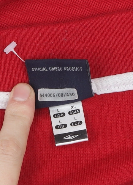 Umbro Men's Red Polo Shirt, L, Lightweight Sportswear