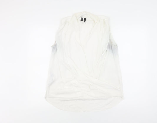 Mango Women's White Wrap Blouse, Size 12