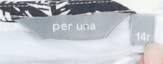 Marks and Spencer Women's Black Floral A-Line Skirt Size 14