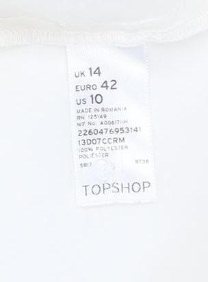 Womens UK Size 14 Topshop Ivory Button-Up