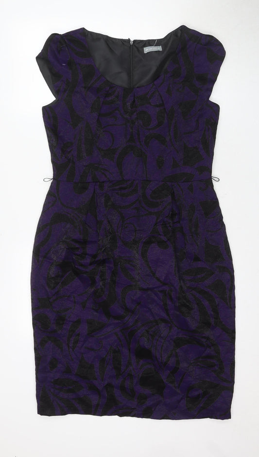 Per Una Women's Purple Floral Sheath Dress, Size 14