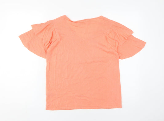 Womens UK Size 10 Marks and Spencer Orange Basic T-Shirt