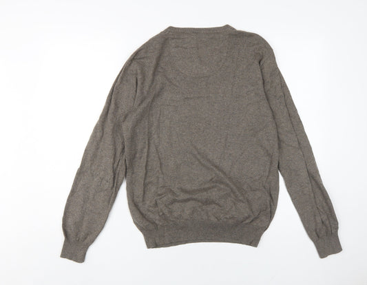 Jeff Banks Men's Brown V-Neck Pullover Jumper, Size S