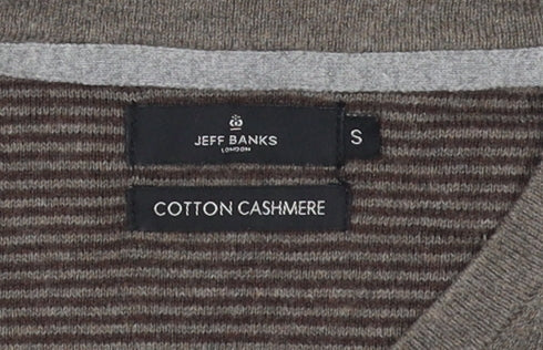 Jeff Banks Men's Brown V-Neck Pullover Jumper, Size S