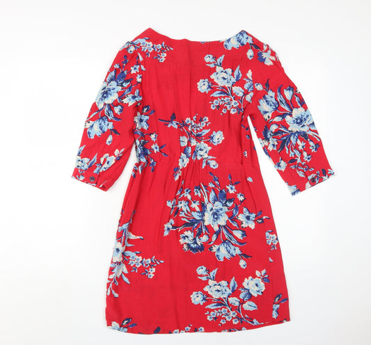 Joules Women's Red Floral Dress Size 6