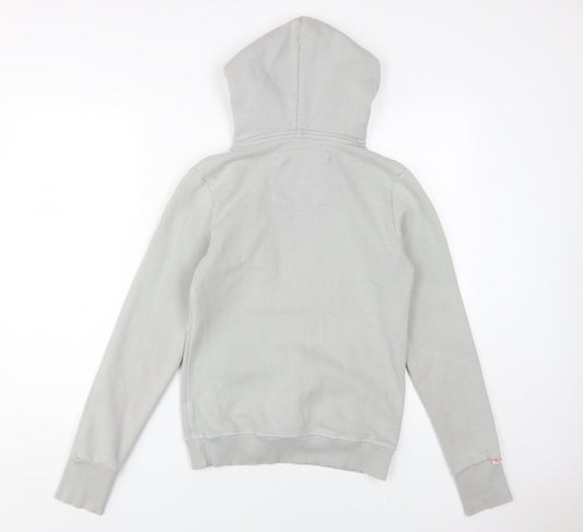 Superdry Men's Grey Hoodie Small Logo Design