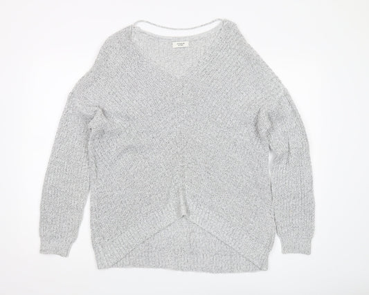 Womens UK Size L JACQUELINE de YONG Grey Pullover Jumper