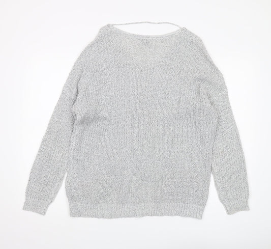 Womens UK Size L JACQUELINE de YONG Grey Pullover Jumper