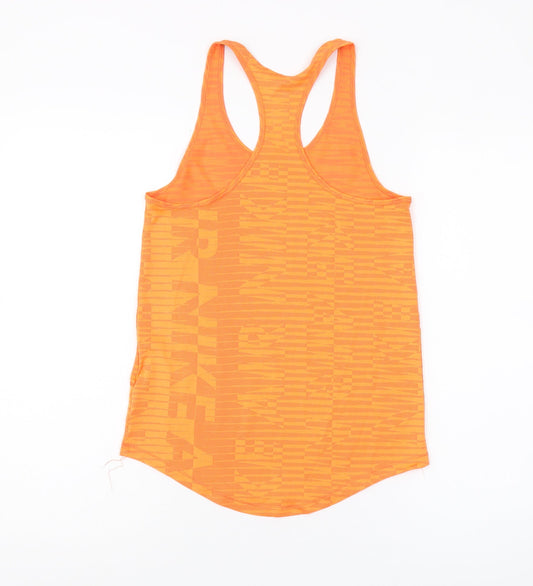 Nike Women's Orange Tank Top XS - Moisture Wicking Activewear