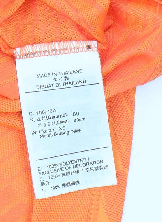 Nike Women's Orange Tank Top XS - Moisture Wicking Activewear