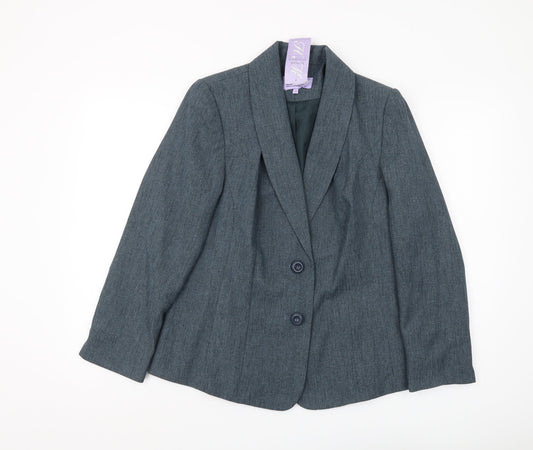 Additional front view of Honor Millburn Grey Women's Blazer, size 12, Classic Style
