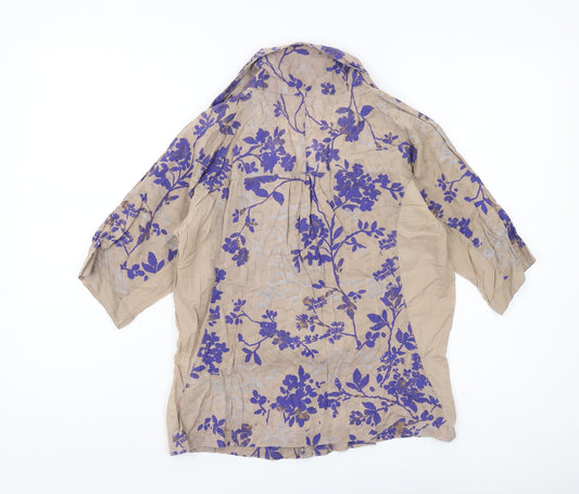Womens UK Size 10 Fat Face Beige Tunic Blouse