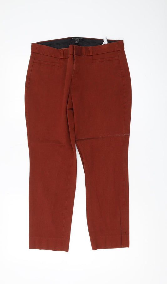 Womens UK Size 8 Banana Republic Regular Fit Cropped Brown Trousers