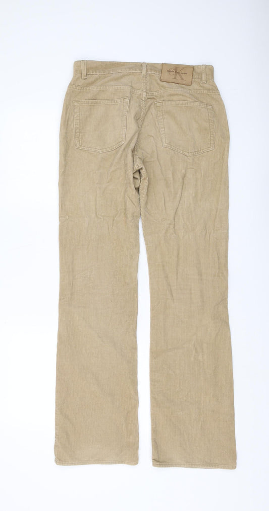 Mens UK Size 29 Calvin Klein Corduroy Beige Trousers