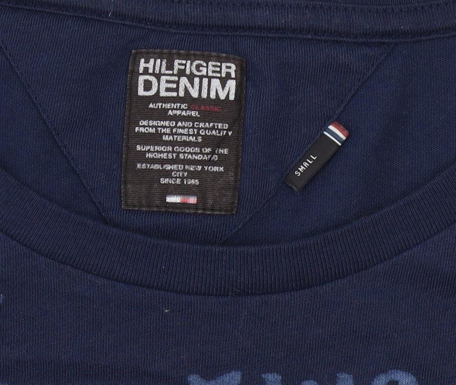Womens UK Size S Hilfiger Denim Blue Basic T-Shirt