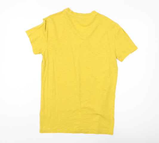 Superdry Men's Yellow V-Neck T-Shirt S